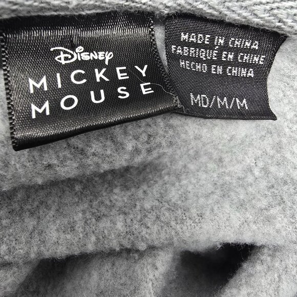 Disney Mickey Mouse Hooded Sweatshirt Medium Unisex Gray Long Sleeve Hoodie - Picture 5 of 5
